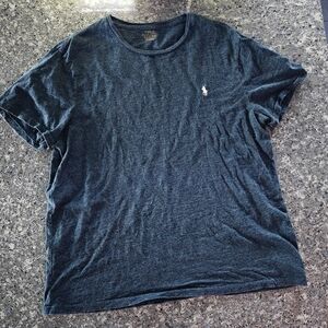 Polo by Ralph Lauren Men's Dark Heather Blue Crew Tee with Contrast Pony